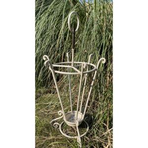 Lacquered Metal Umbrella Stand, 1950s