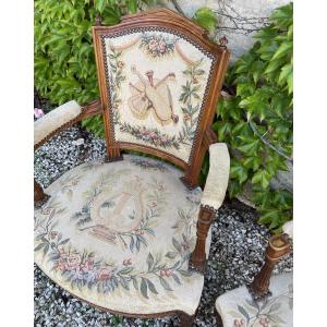 The Pair Of Armchairs With The Attributes Of Music 
