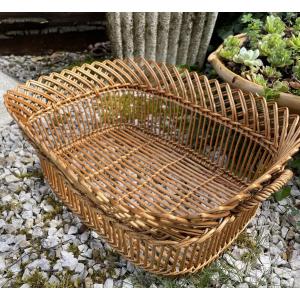 Folk Art Wool Basket Of Beautiful Proportions