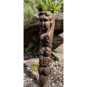 Decorative Element In Carved Natural Wood 