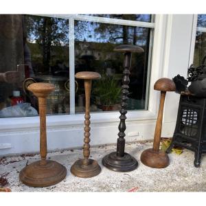 The 4 Hat Racks In Turned And Patinated Wood