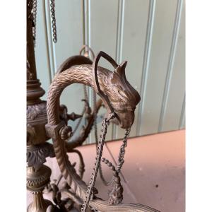 Four-light Chandelier With Eagle Heads 