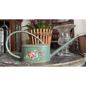 Small Watering Can Made Of Painted Sheet Metal, Napoleon III Period 
