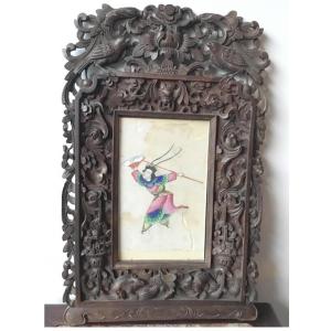 Carved Frame Of Birds, Animals And Flowers, China, 19th Century