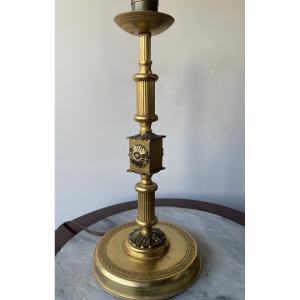 Restoration Style Gilt Bronze Lamp Base  