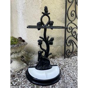 Enameled Cast Iron Umbrella Stand Dog XXeme