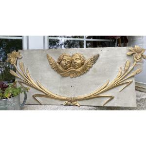 Lacquered And Gilded Wood Door Top
