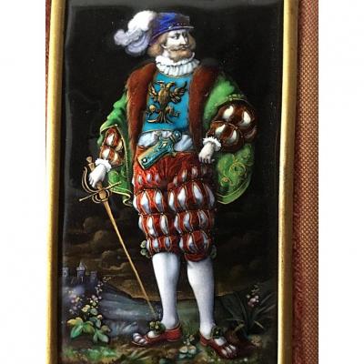 Émail Polychrome Peint Sur Cuivre, XIXème