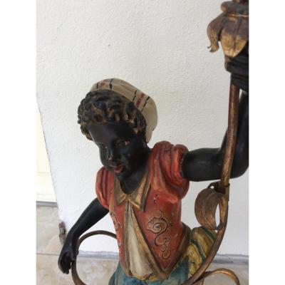 Polychrome Wood Torchiere