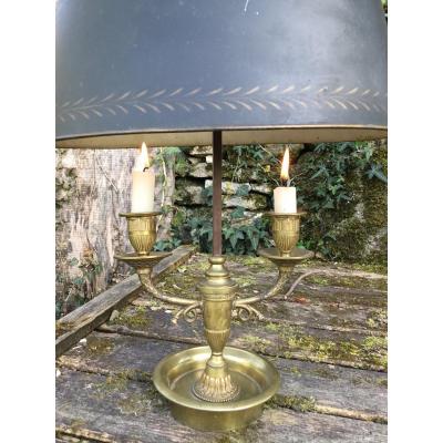Hot Water Bottle Lamp With Hunting Horn, In Gilt Bronze