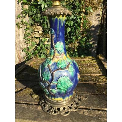 École De Palissy, Baluster Vase In Glazed Earth