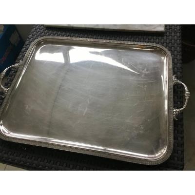 Serving Tray In Silver Metal, XIXth