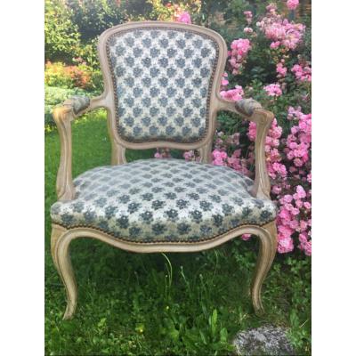 Louis XV Style Painted Wood Cabriolet Armchair