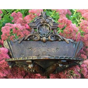 Small Carved Wood Wall Console