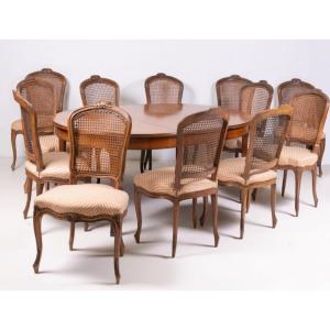 Suite Of Eight Chairs With Cane Bottom