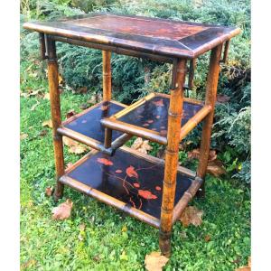 Table De Présentation  En Bambou , Attribuée à La Maison Perret Et Vibert