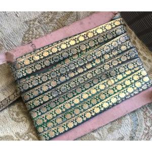 Old Golden Leather Ribbon With Small Iron