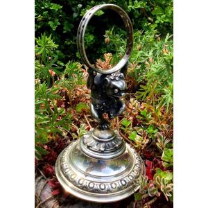 Christofle Toothpick Holder In Silver Bronze, Twentieth