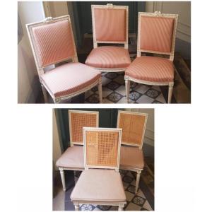 Suite Of Six Louis XVI Style Chairs (2 Models)