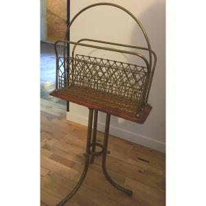 Art Deco Magazine Rack 1900 1930 In Brass