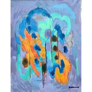 A. Coste (1896_1985), Abstract Composition, Oil On Canvas Signed On The Right, 1960s