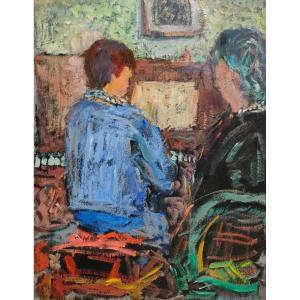 Raymond Rosso (1922-1988), The Piano Lesson, Pastel On Paper, Signed, Framed