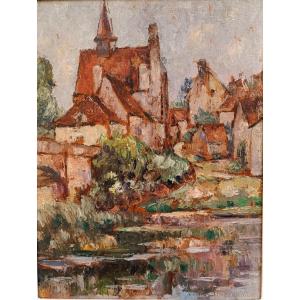 Marcel Bernanose (1884-1952), The Family Home, Oil On Panel, Signed; Framed