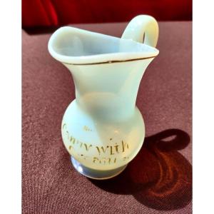 Small White Opaline Soap Bubble Jug, 19th Century English Work