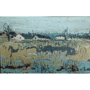 William Goliash (1922-1986), Provencal Landscape In Winter, Oil On Panel Signed