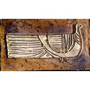 Roland Zobel (1915-2006), Ceramic Plaque With Bird Decor, Framed