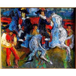 Pierre Ambrogiani (1907-1985), The Parade, Oil On Canvas Signed Lower Right, Certificate