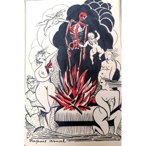 Raphael Arnal (1906-1963), Le Bucher, Ill Th Gauthier, Ink On Paper, Signed, 1932