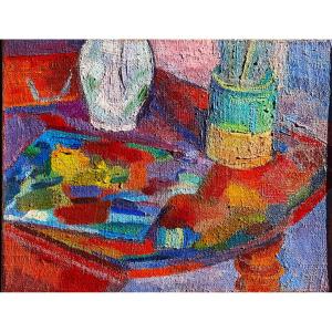 Pierre Ambrogiani (1907-1985), The Painter's Palette, Oil On Canvas, Signed, Certificate