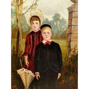 Northern School, Signed Repath?, The Ready Children, Oil On Canvas, 1926, Signed, Framed