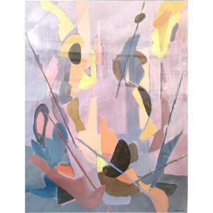 Albert Coste (1895-1985), Blue Abstraction, Gouache Signed On The Right, Framed.