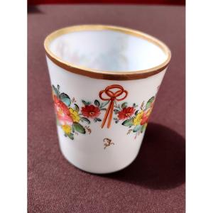 A Clear White Opaline Glass Goblet Decorated With Pansies, Charles X