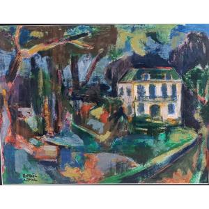 Raphael Arnal (1906-1963), The Andreis Park, Gouache And Oil, Signed, Framed, 1947