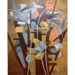 Albert Coste (1895-1985), Free Abstraction, Oil On Canvas, Signed Lower Right