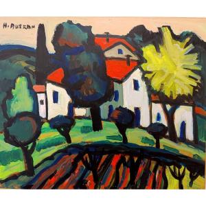 Henri Autran (1926-2007), Le Mas à Tourtour (var), Oil On Panel, Signed, Titled On Back