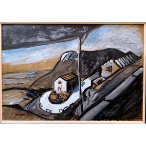 A. Chabaud (1882-1955), La Route Des Alpilles, Oil On Card Signed, Framed