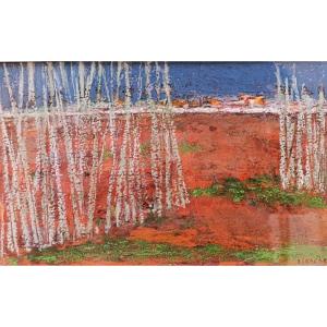 Jean-pierre Blanche (1927-), Les Grandes Herbes, Pastel On Paper, Signed On The Right, Framed