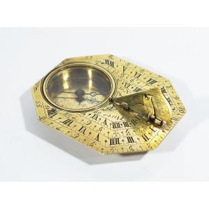 Portable Brass Sundial By Nicolas Bion. Paris 1700.