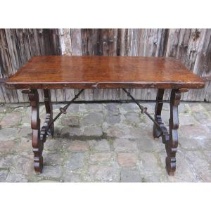 Walnut Bargueño Table. Width 115 Cm.