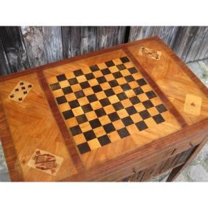 Small Marquetry Games Table, 19th Century.