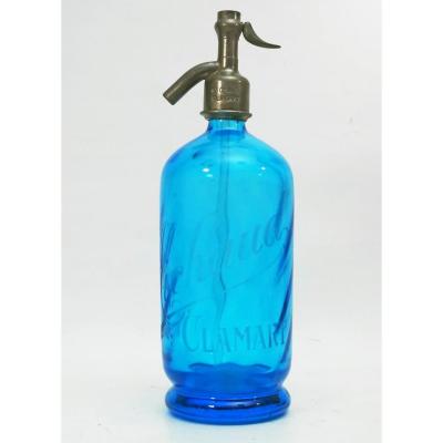 Blue Glass Bistro Siphon "michaud In Clamart". 1900