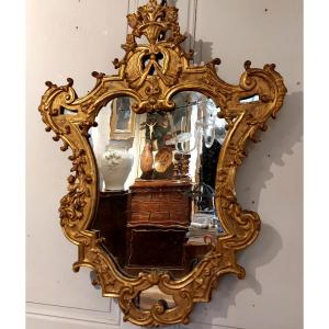 Mirror In Golden Wood Genoa Italy XVIIIth Century