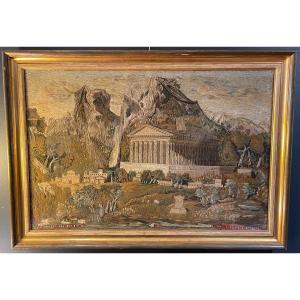 Embroidery Representing The Temple Of Delphi, 1843