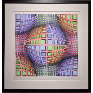 Victor Vasarely, Lava, Screen Printing Signed And Numbered 51/175