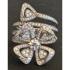 "fiorever" Ring Of The House Of Bvlgari In 18k White Gold And Diamonds