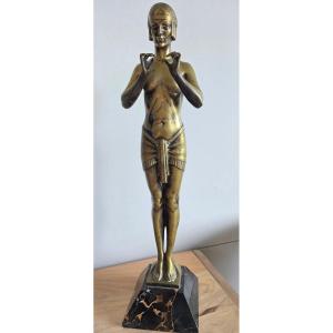 Large Art Deco Sculpture "melixo" Signed Max Le Verrier